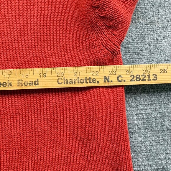 Chaps Sweater Mens XL Orange 1/4 Zip Pullover Jumper Logo Knit Outdoor Autumn - Picture 9 of 14